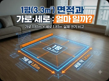 1평(3.3㎡)의 면적과 가로·세로 길이는 얼마일까?