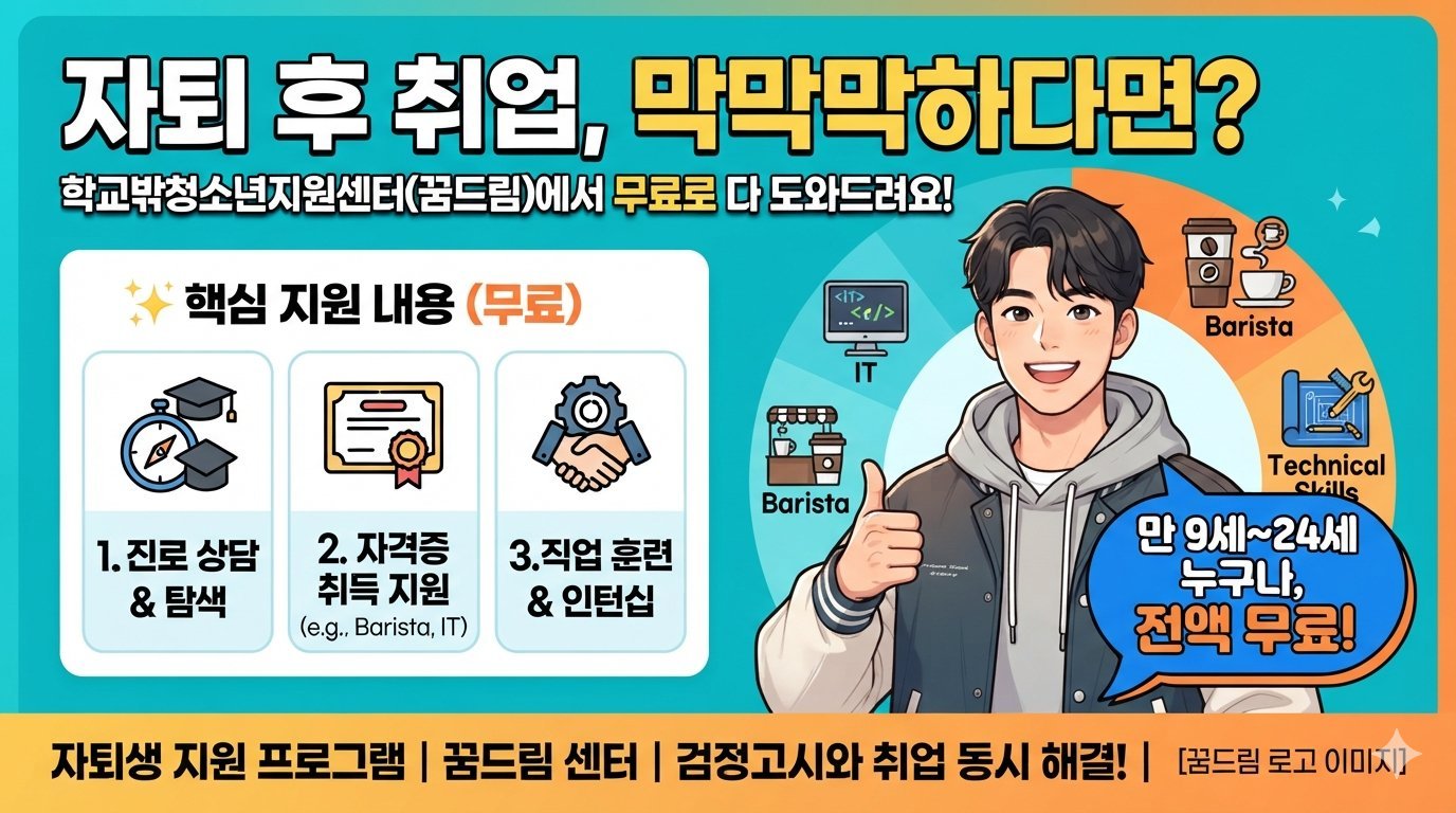 자퇴하면 학교밖청소년지원센터에서 취업 도움도 받을 수 있을까요