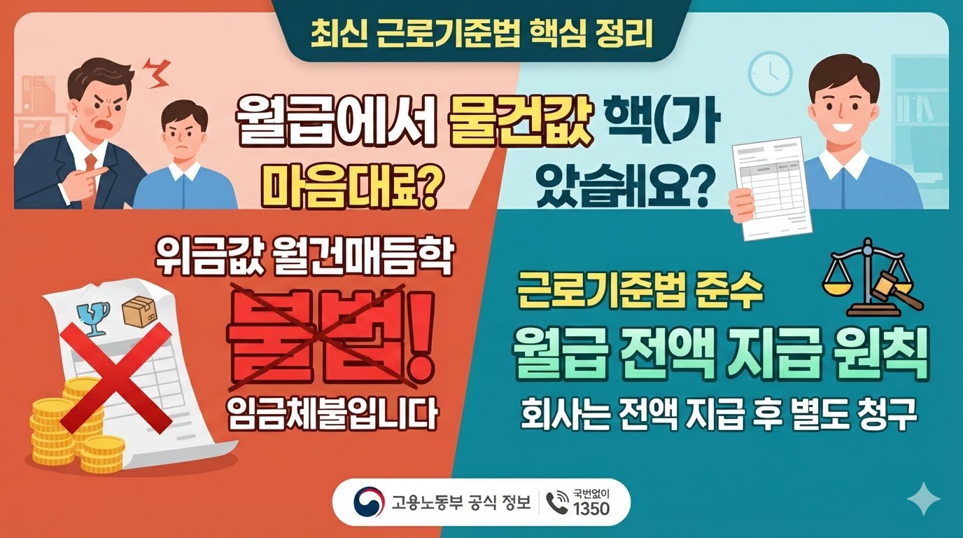 회사가 월급에서 물건값을 마음대로 빼도 될까요